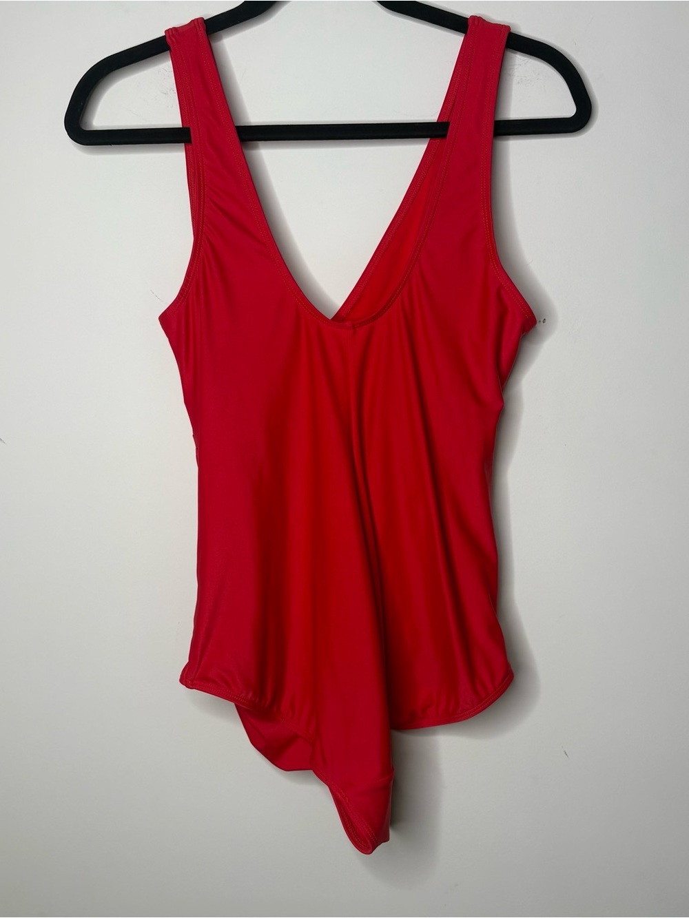 Popilush Slimming Chic Red Wrap One-Piece Swimsuit - Picture 6 of 8
